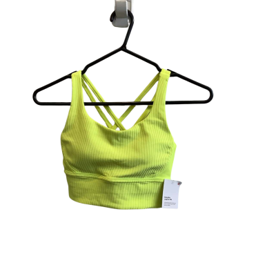 BNWT Lululemon Women's Brand Size 4 Energy Bra Long Line Rib Fluro Yellow 