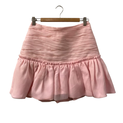 AJE Womens  Size 10 Mini Skirt / Ruffled Hemline Skirt Pink  