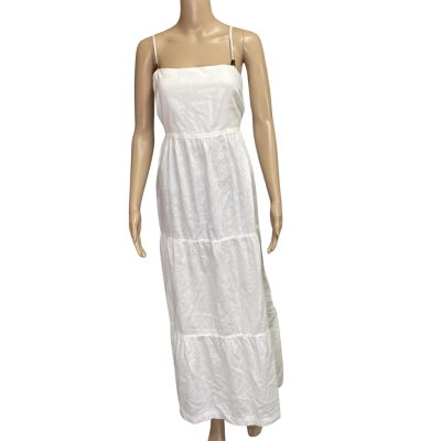 Jag Womens  Size 14 Shoestring Strap Dress White 
