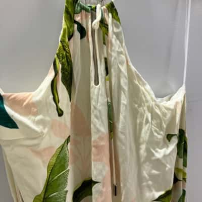 Amelius Women's Size 12 Sleeveless Multicoloured/Green Waist Tie Dress