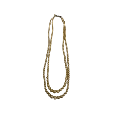 Womens Vintage Faux Pearl Necklace Silver Clasp