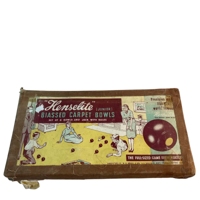 1950s Vintage Henselite Junior Carpet Bowls Set