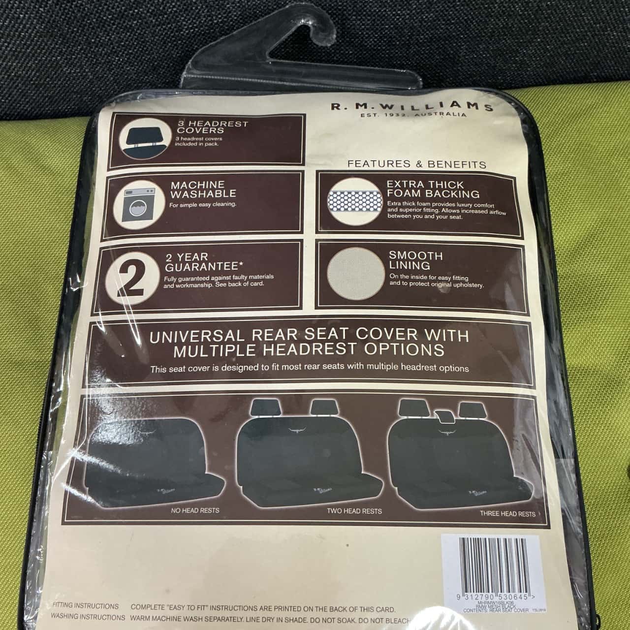 R.M Williams mesh rear car seat covers(s)