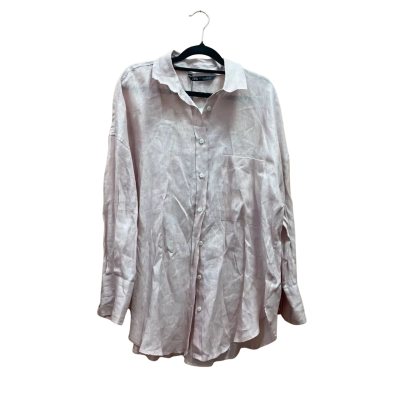 Zara Womens  Size L Long Sleeve Shirt Pink  