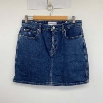 Calvin Klein Jeans Blue High Rise Denim Mini Skirt  Size 31 
