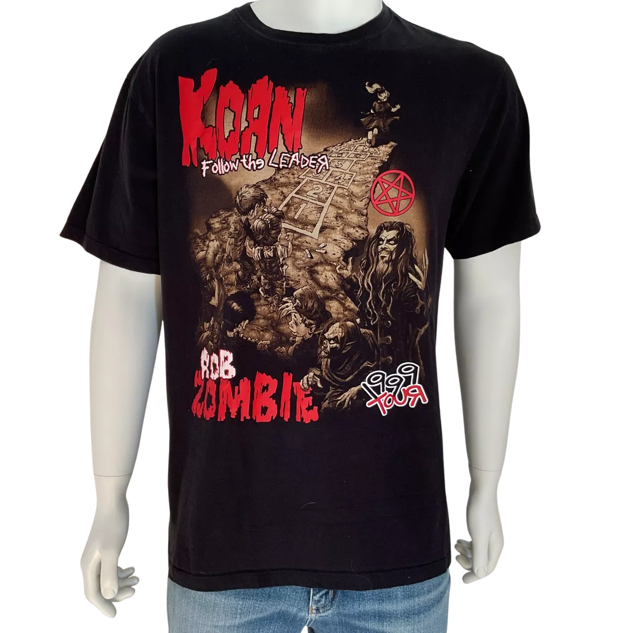 Korn/Rob Zombie Vintage 1999 Tour Mens Black Size XL Short Sleeve