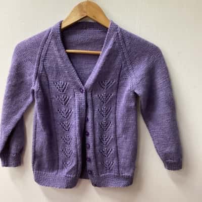  Kids  Size 6 -8 Jumpers & Cardigans Purple Handmade C