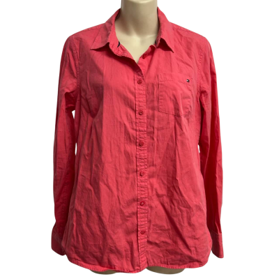 Tommy Hilfiger Womens Size M Pink Button Up Top  