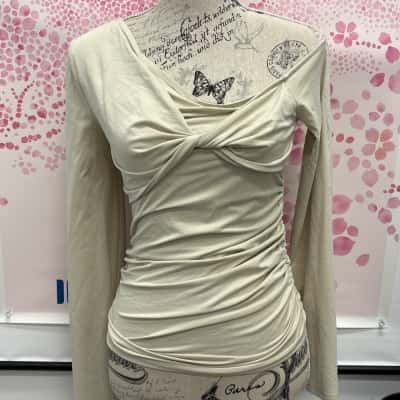 Dissh Womens Size S Long Sleeve Top Oat
