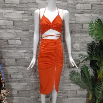 Saints + Secrets Women's  Size 8 Bodycon Dress / Casual Dress Burnt Orange 