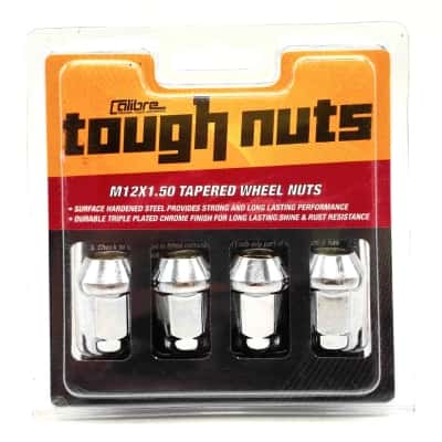 Calibre Tough Nuts M12X1.50 Tapered Wheel Nuts, New Sealed Pack  (JK5)