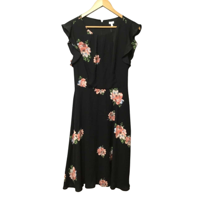 KHOKO Women’s  Size 12 Black & Pink Floral Dress