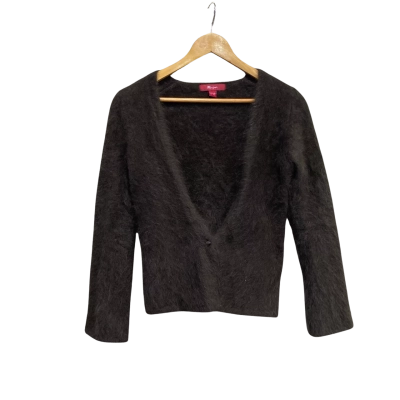 Monsoon Womens  Size 8 Angora Silk Cardigan Brown 
