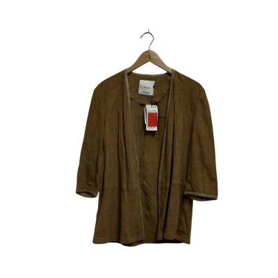 Mango Womens  Size XS Leather Jacket Brown 