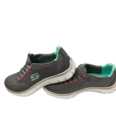 Skechers Womens  Size US 6.5 Sneakers Green / Grey / Pink  