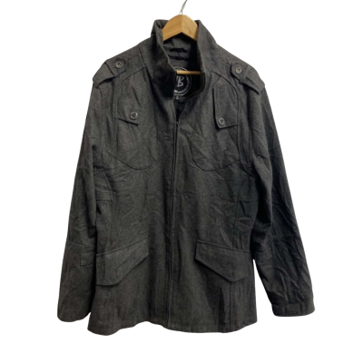 JB Mens  Size XL Front Zipper Coat Grey 