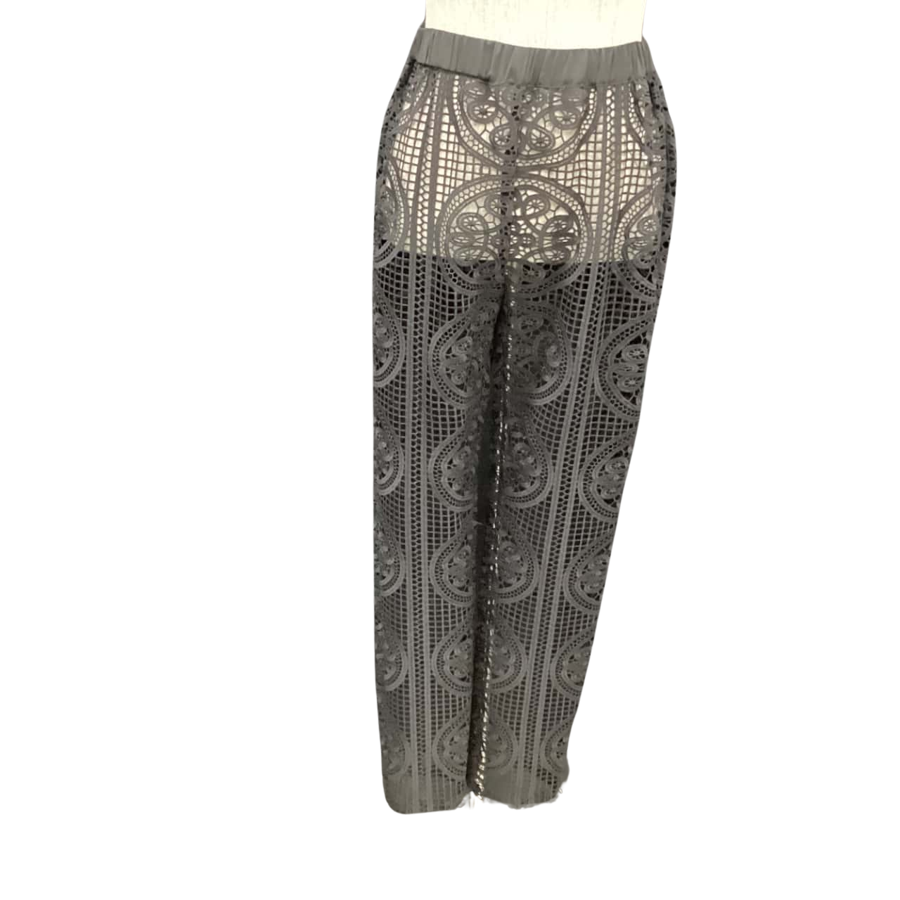White Label. Ora Sheer Lace Pants Size 00 Black