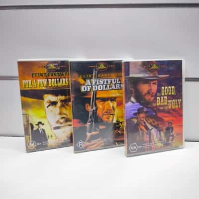 Clint Eastwood Spaghetti Westerns DVD Bundle of 3 (For a Few Dollars More, A Fistful of Dollars, and The Good, the Bad and the Ugly)
