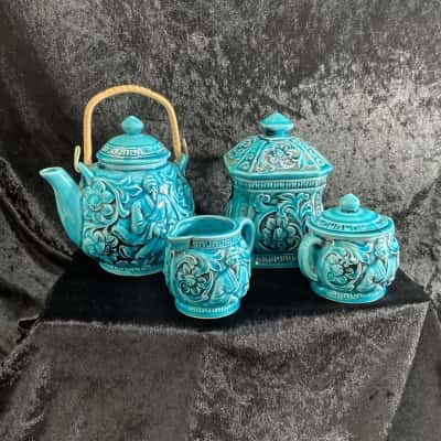 Vintage Japanese Majolica Pottery Dynasty Series 1960s