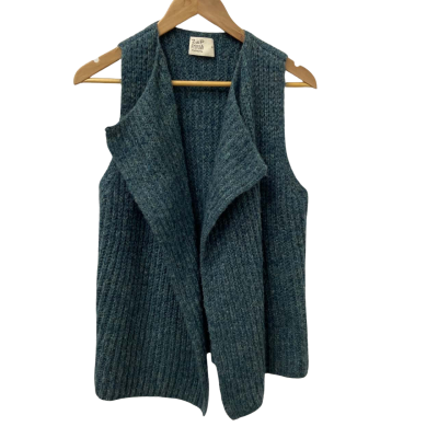 Zaket & Plover Womens  Size M Sleeveless Open Cardigan Blue / Green 