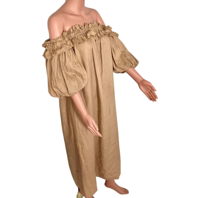 Seed Womens  Size 12 Off The Shoulder Dress Brown 