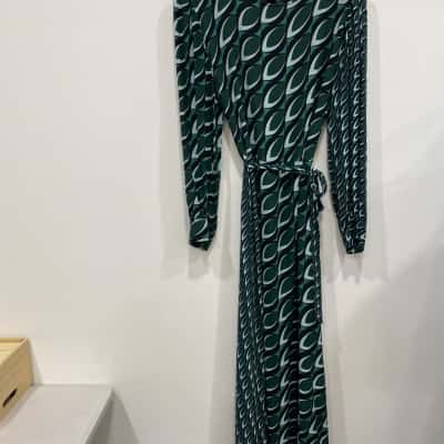 Zara Womens  Size XL Long Sleeve Dress / Maxi Dress Black  / Green 