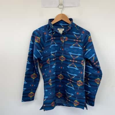 ARIAT Blue Multicoloured Real Comfort Sweatshirt Juniper Jumper  Size S