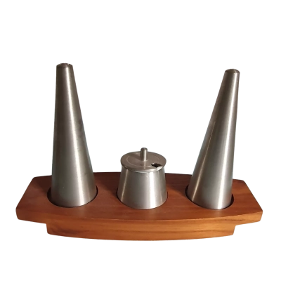 Royal Selangor Pewter Condiments Set on Wooden Tray