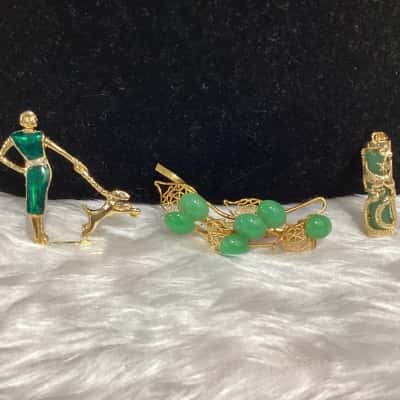  Womens Brooch Green / Other 