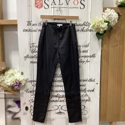Wayne Cooper Brand! NWOT ELASTICATED WAISTLINE STRAIGHT LEG CASUAL PANT! Womens  Size 8 Straight Leg Pants Black  
