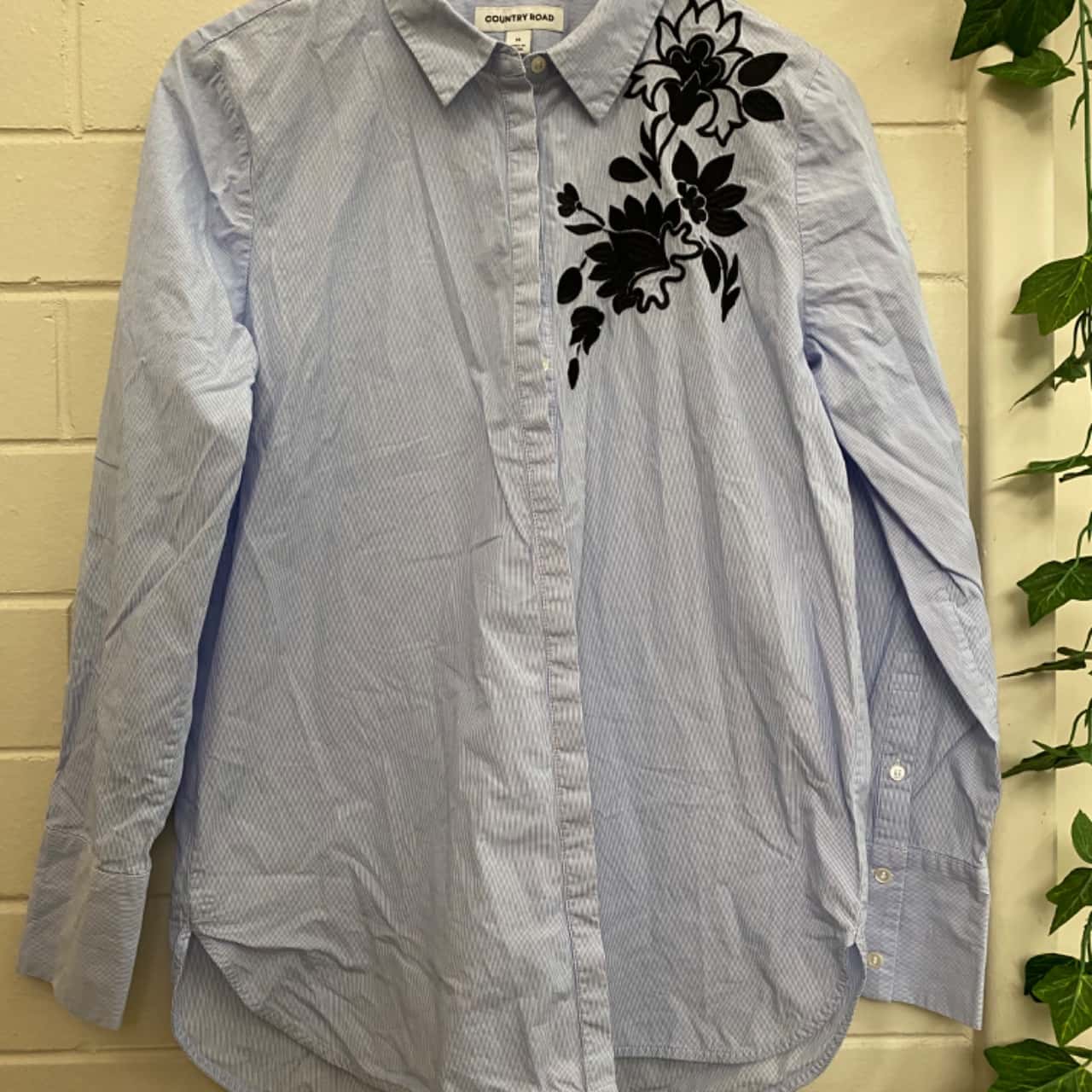 Country Road Womens Shirt Size 14 Blue/Multicoloured