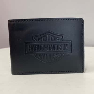 BNWOT Harley Davidson Mens Leather Black Wallet 