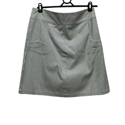 JANUS Women's  Size XL A-Line Skirt Grey / Pinstriped / White 