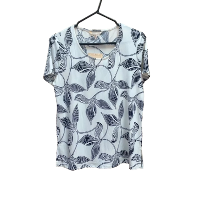 Noni B Womens  Size S Short Sleeve Top Blue / White 