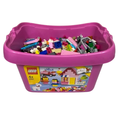 1kg+ mixed lego in pink lego container