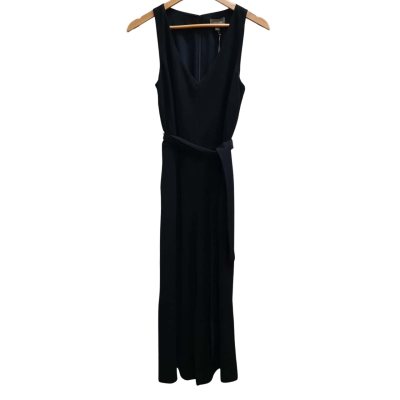 New With Tags SUSSAN Size 8 Black Sleeveless Wide Leg Jumpsuit with Self Tie Belt