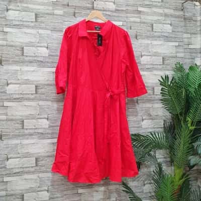 City Chic Womens Size XL / 22 Wrap Dress Red 