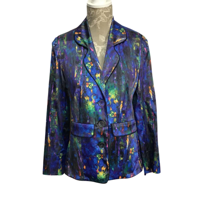 Liz Davenport Womens  Size M 96% Cotton Colourful Long Sleeve Blazer 