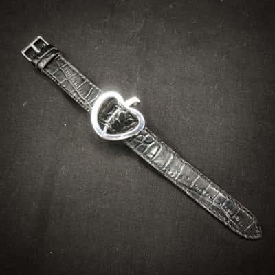Very Different A Lavu Stainless Steel / Leather Band Bracelet In Presentation Pouch