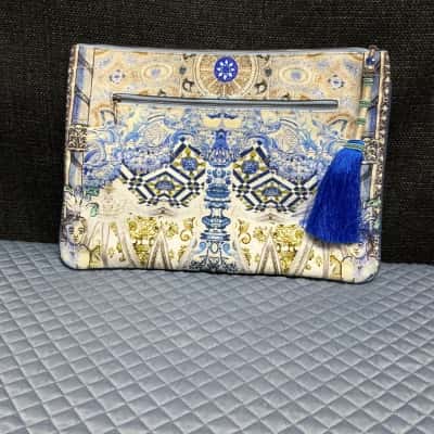 Camilla Clutch Bag Womens Beige / Blue 