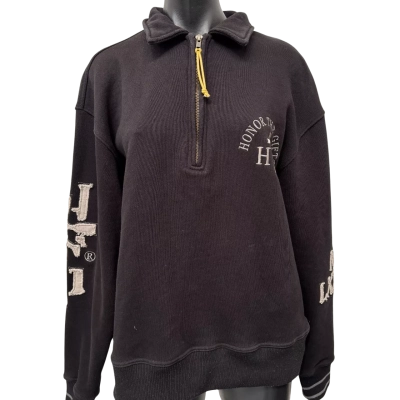  Mens Honor the Gift Size M Crew Neck Jumper / Quarter Zip Jumper Black  