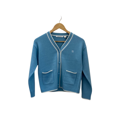 Country Road Kids  Size 10 Cardigan Blue / White Trim Varsity
