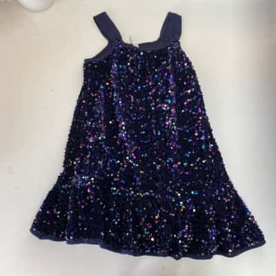 Cotton On Kids Indigo Sparkle Bella Up Dress Size 4 