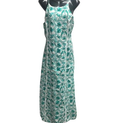 Jag Womens  Size 10 Maxi Dress Green / White 