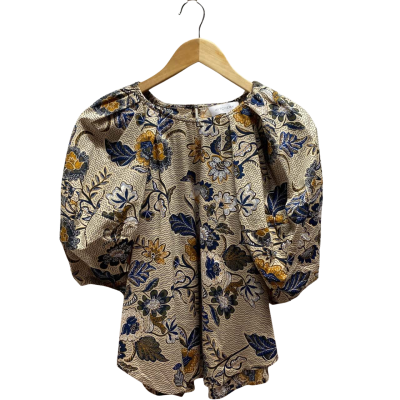 Witchery Womens Size 10 Beige Floral Top