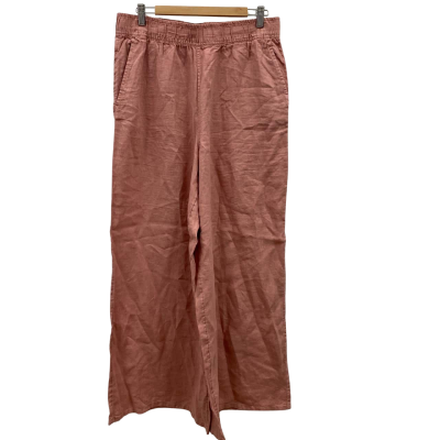 Sigrid Olsen Women's 100% Linen Pants Size L Pale Pink  
