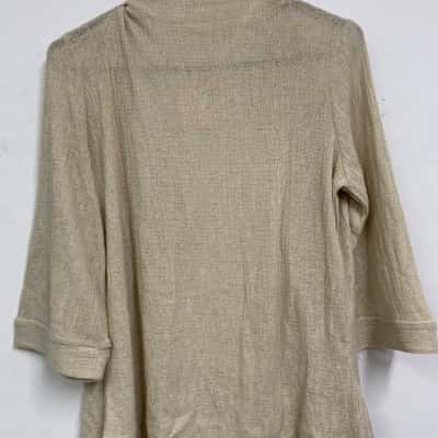 Noni B Unisex  Size S 3/4 Sleeve Cardigan Oyster Gray 