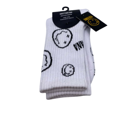 Cotton On Sealed Nirvana One Size White Socks