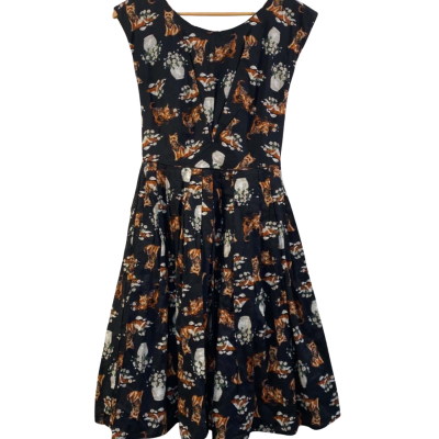 Revival Womens  Size 6 Casual Dress / Floral Dress Animal print / Black  / Floral 