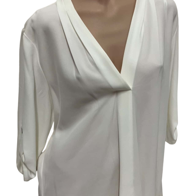 Calvin Klein Womens  Size XL 3/4 Sleeve Top Off White 